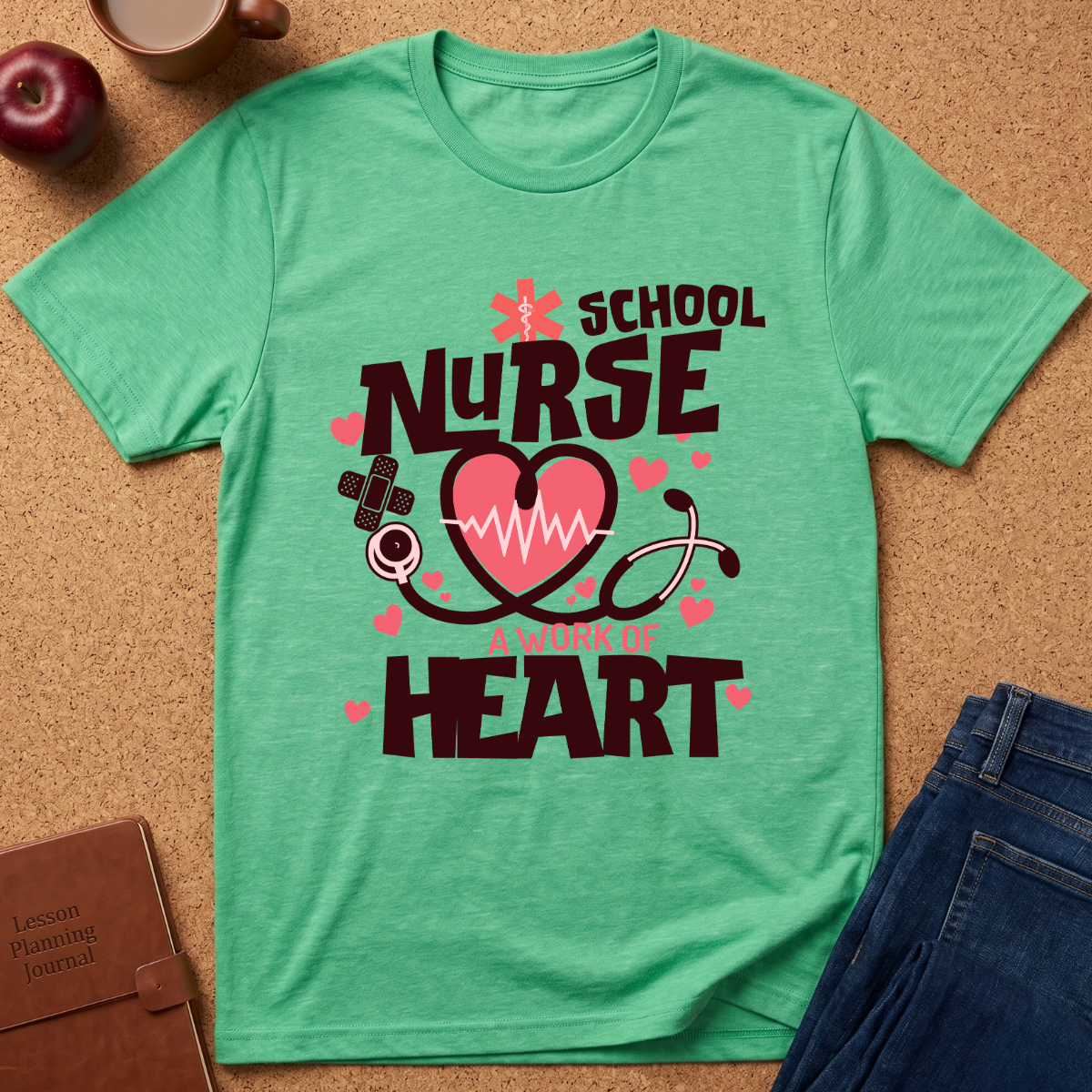 School Nurse  A Work of Heart T-Shirt
