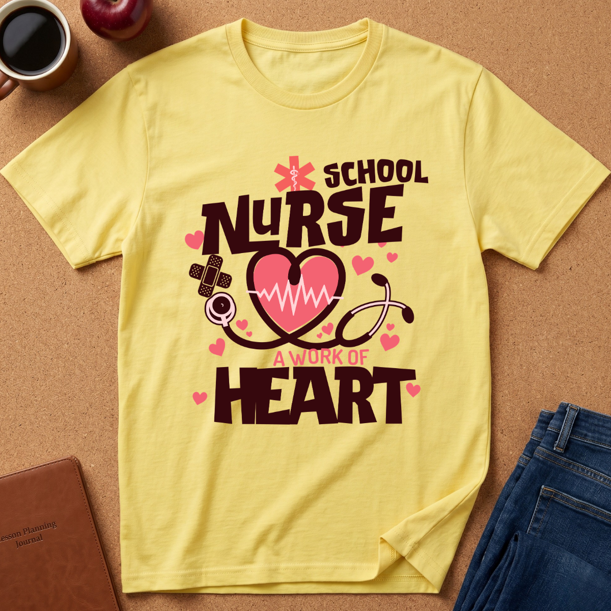 School Nurse  A Work of Heart T-Shirt