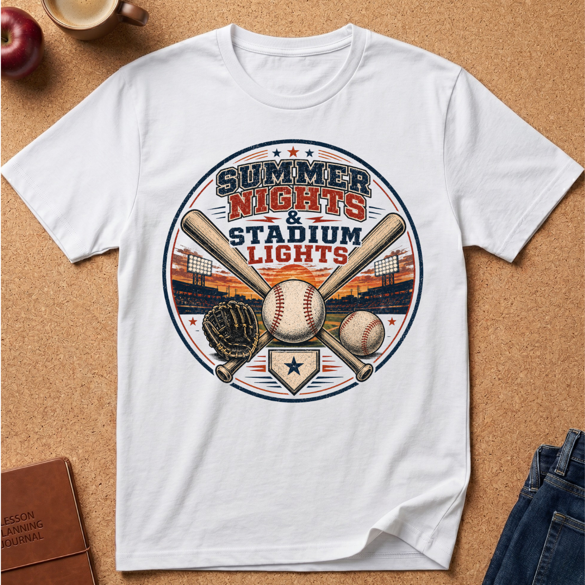 Summer Nights & Stadium Lights Baseball T-Shirt