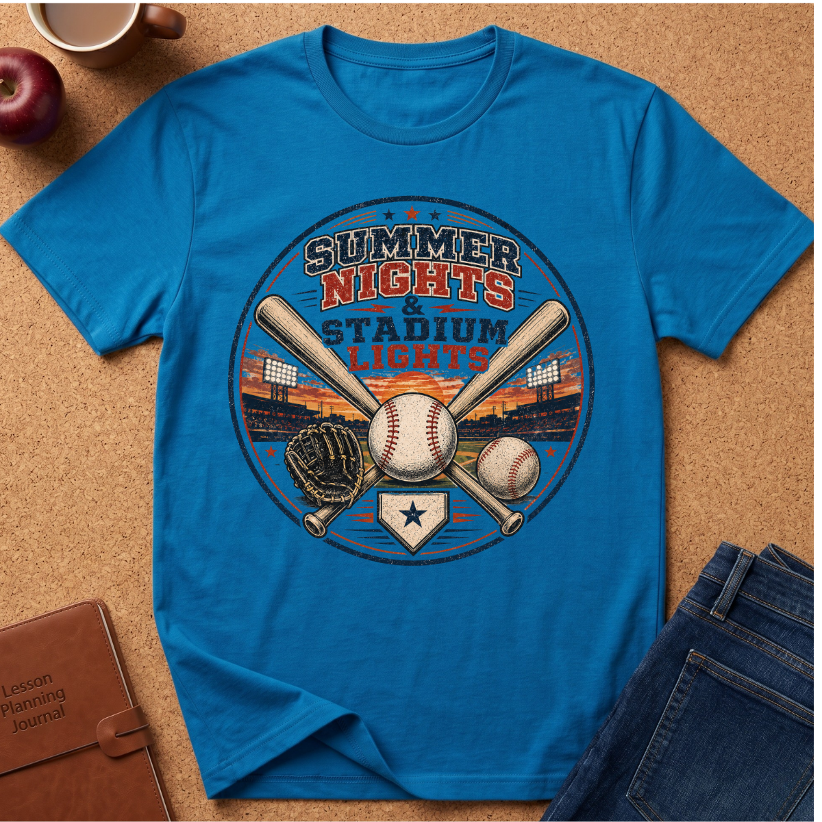 Summer Nights & Stadium Lights Baseball T-Shirt
