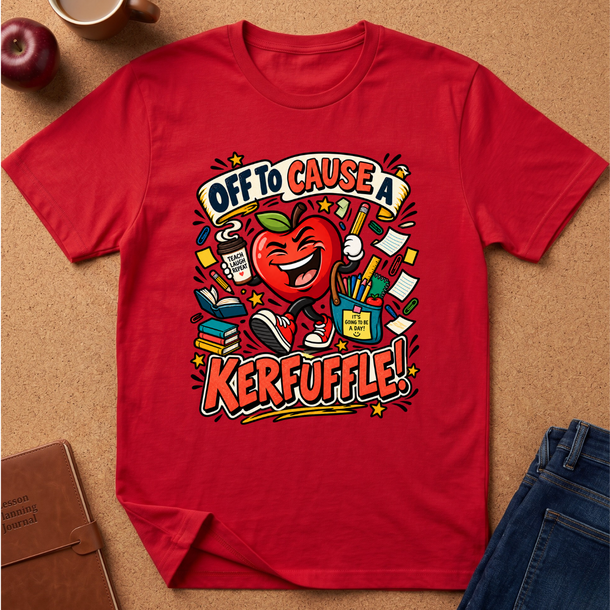 Off to Cause a Kerfuffle Apple T‑Shirt