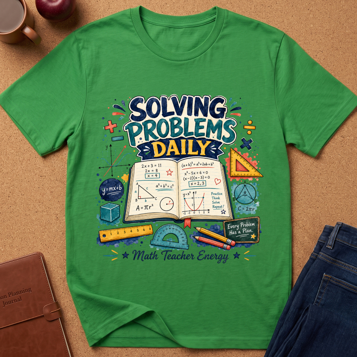Solving Problems Daily Math Teacher T-Shirt