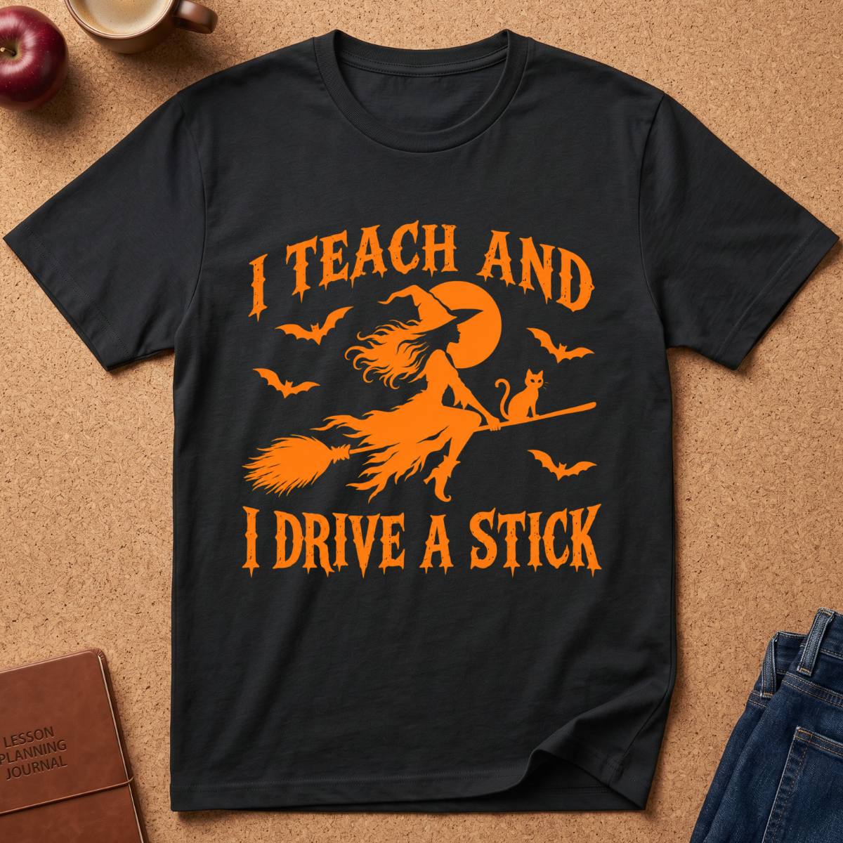I Teach & Drive a Stick, Witch T-Shirt