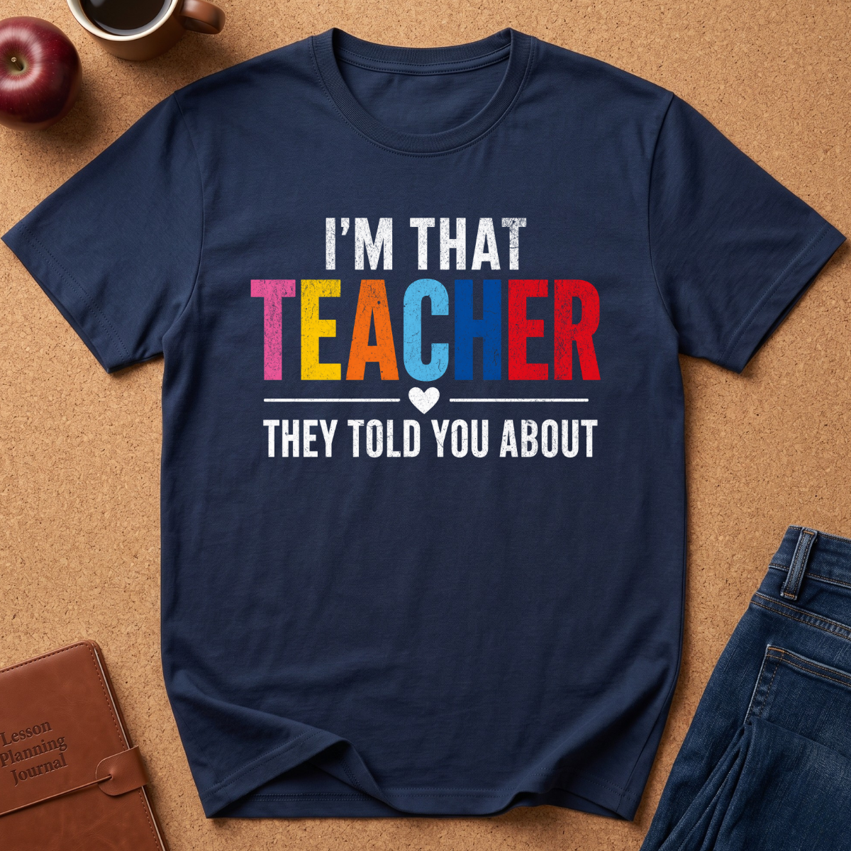 Teacher T-Shirt - "I'm That Teacher They Told You About" Colorful Typography