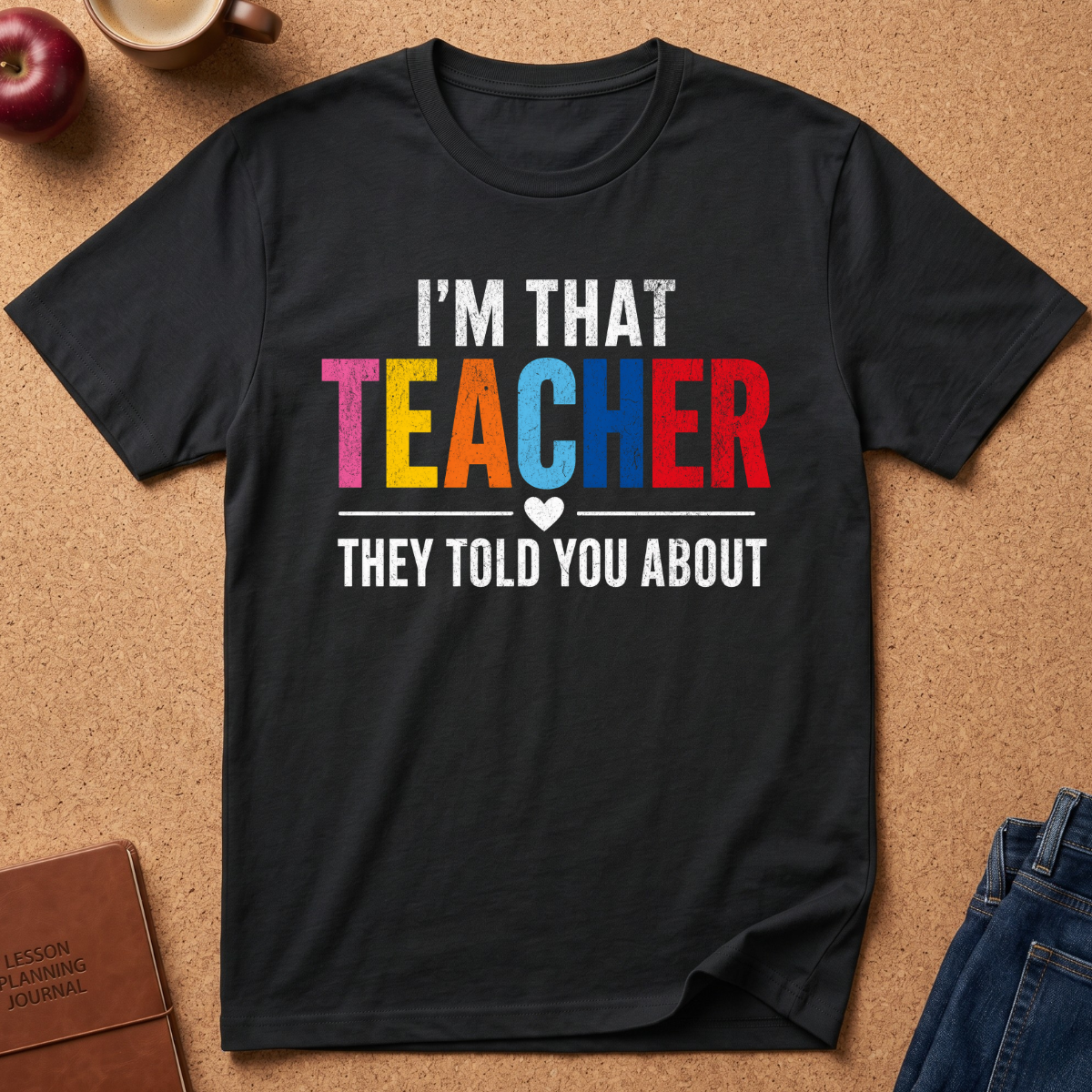Teacher T-Shirt - "I'm That Teacher They Told You About" Colorful Typography