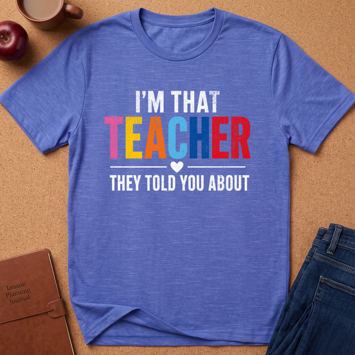 Teacher T-Shirt - "I'm That Teacher They Told You About" Colorful Typography