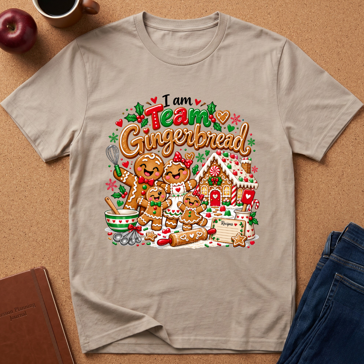 Team Gingerbread Christmas T‑Shirt — Cute Holiday Gingerbread Family Design