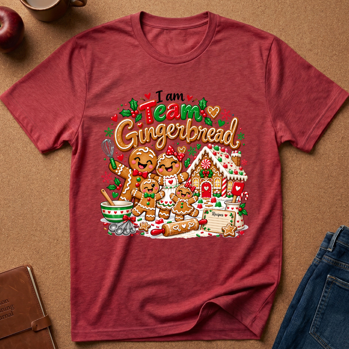 Team Gingerbread Christmas T‑Shirt — Cute Holiday Gingerbread Family Design