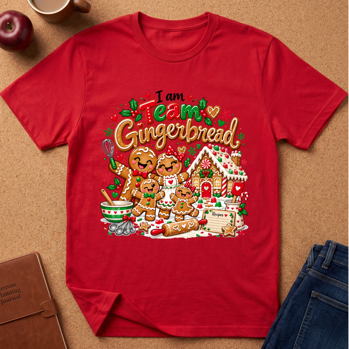 Team Gingerbread Christmas T‑Shirt — Cute Holiday Gingerbread Family Design