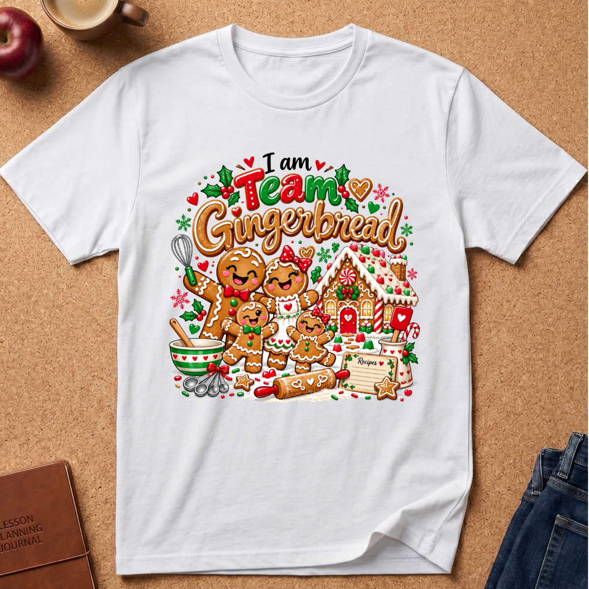 Team Gingerbread Christmas T‑Shirt — Cute Holiday Gingerbread Family Design