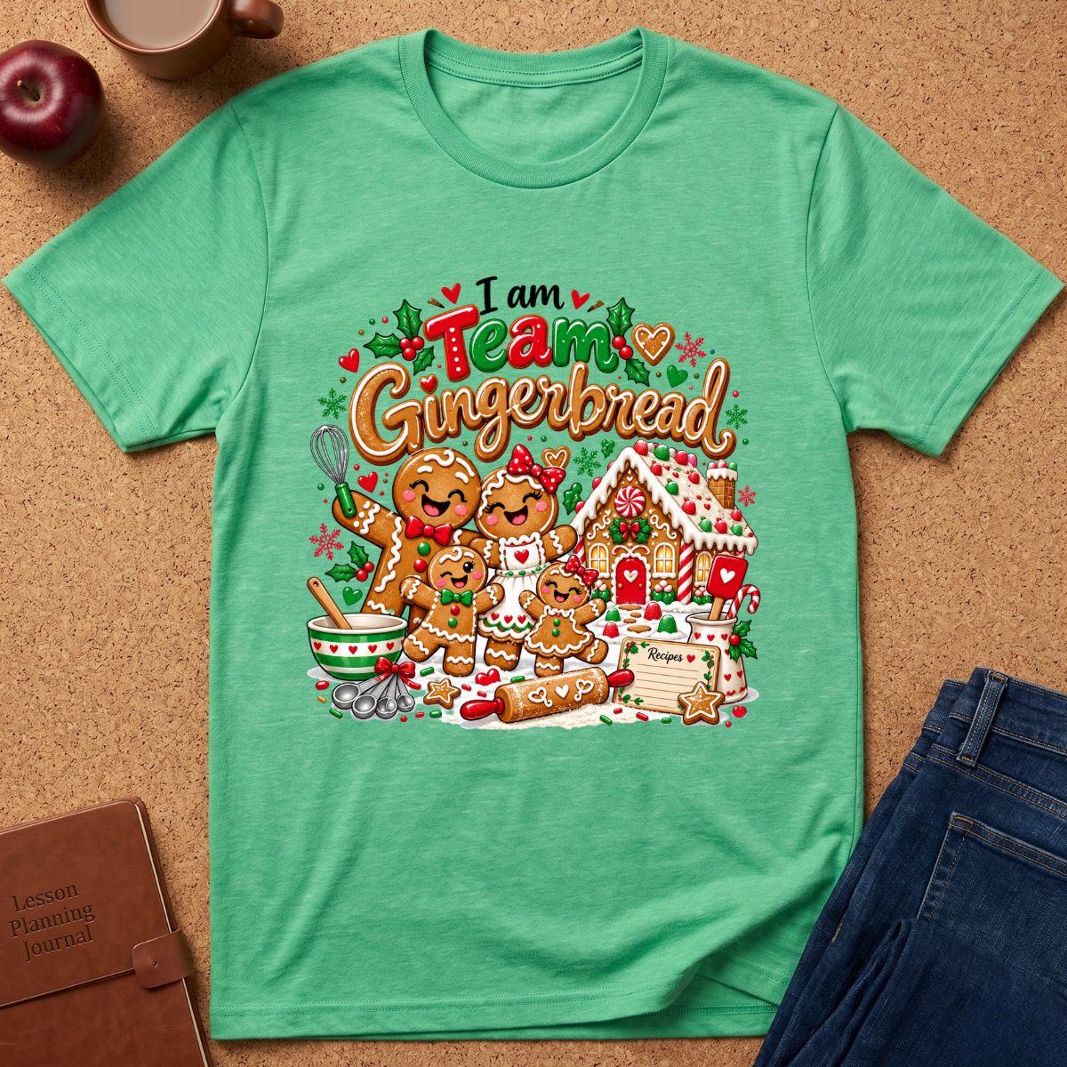 Team Gingerbread Christmas T‑Shirt — Cute Holiday Gingerbread Family Design