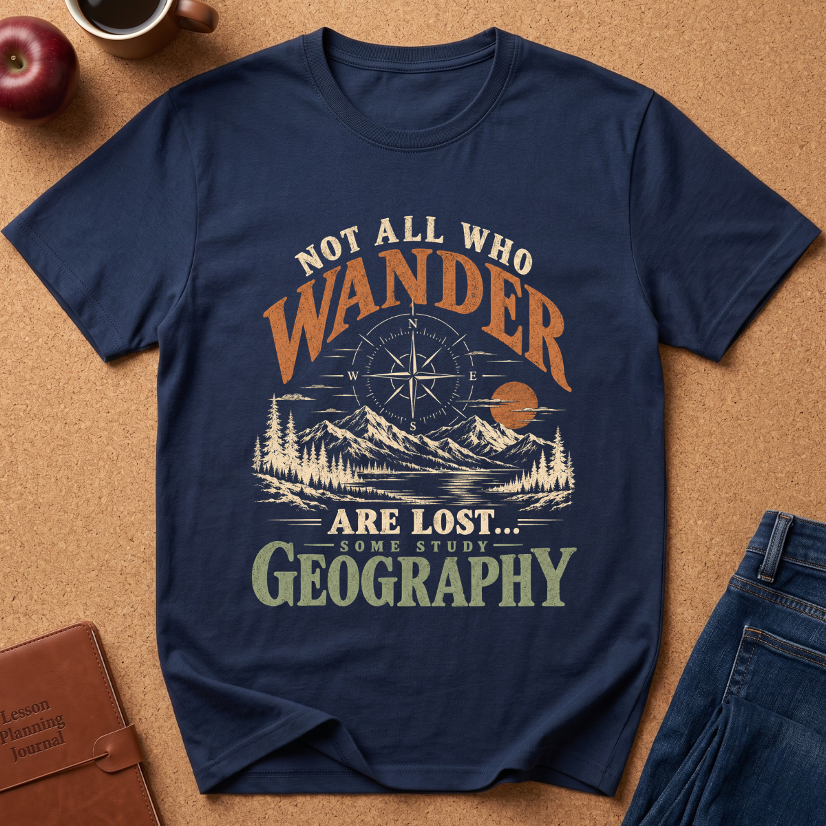 Not All Who Wander Are Lost Geography Adventure T-Shirt