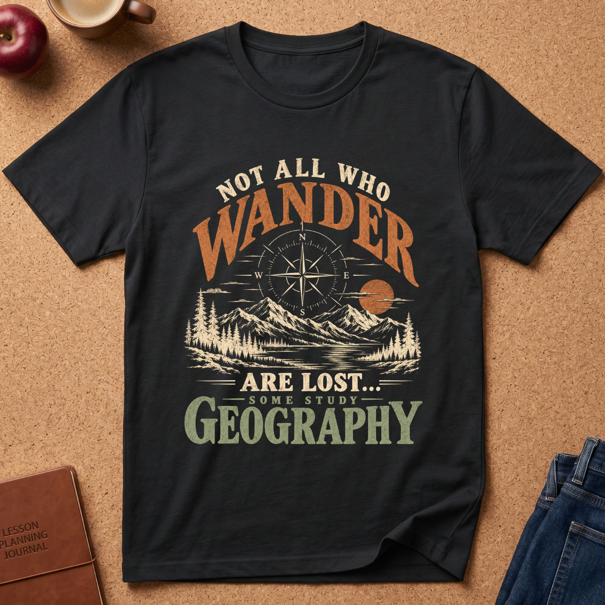 Not All Who Wander Are Lost Geography Adventure T-Shirt