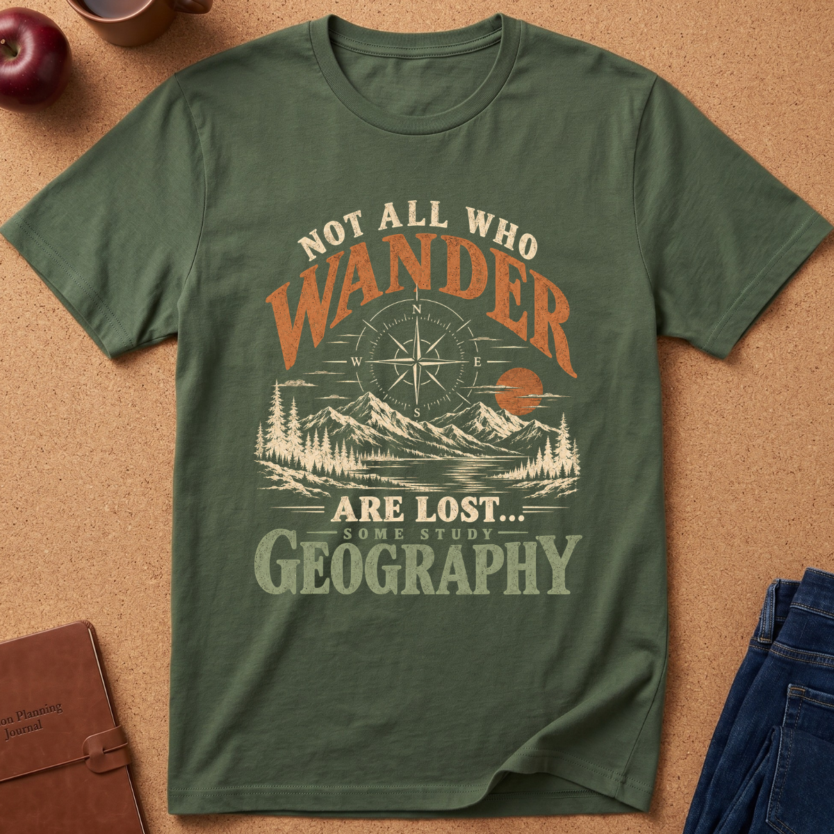 Not All Who Wander Are Lost Geography Adventure T-Shirt
