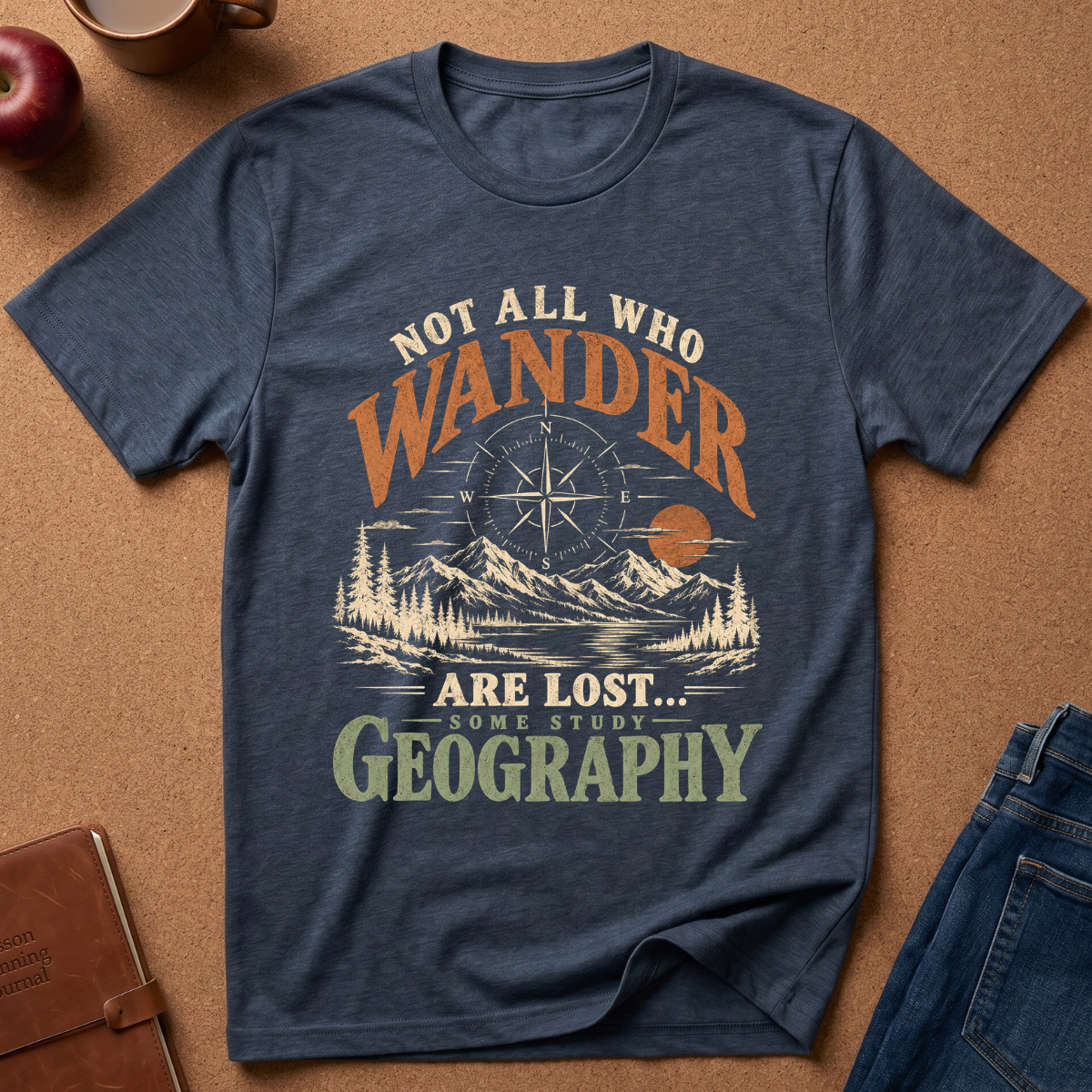Not All Who Wander Are Lost Geography Adventure T-Shirt