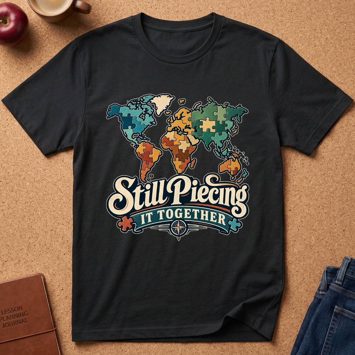 Still Piecing It Together World Map T-Shirt