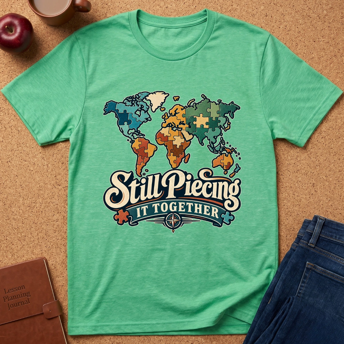 Still Piecing It Together World Map T-Shirt