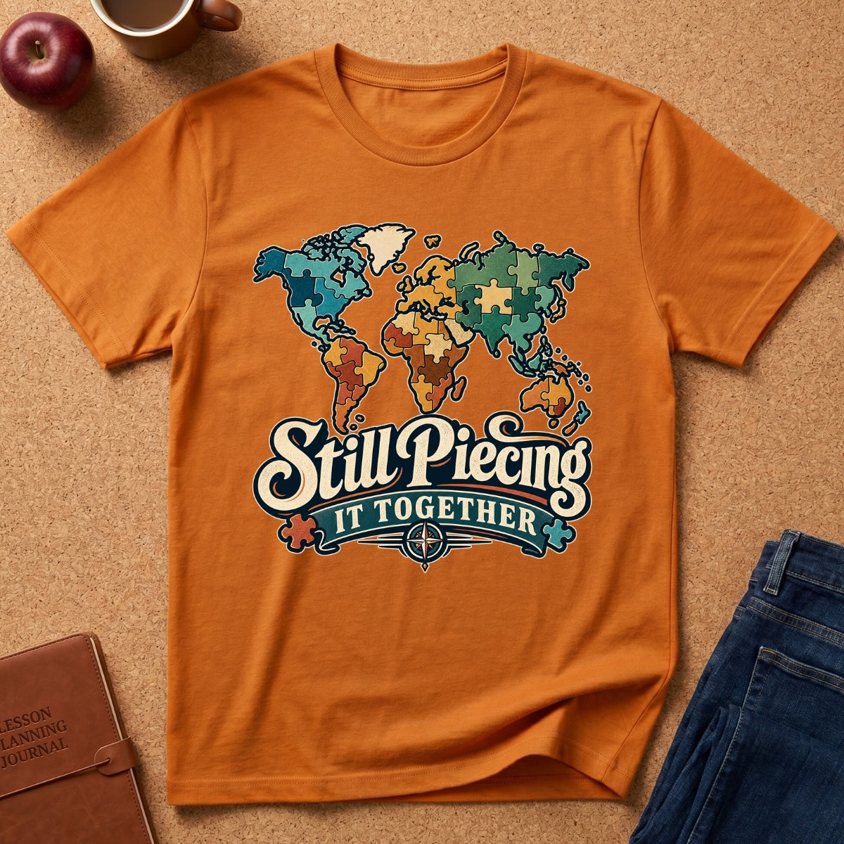 Still Piecing It Together World Map T-Shirt