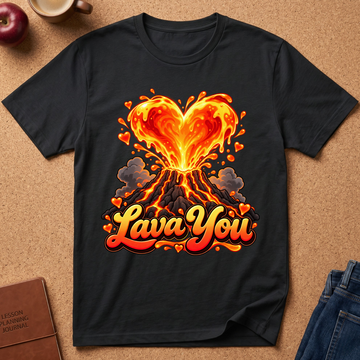 Lava You Volcano Heart T-Shirt