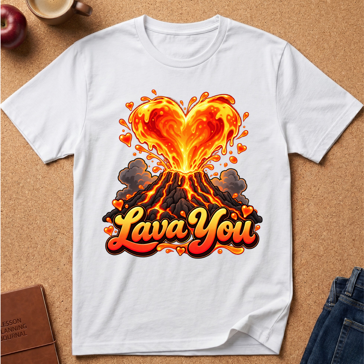 Lava You Volcano Heart T-Shirt