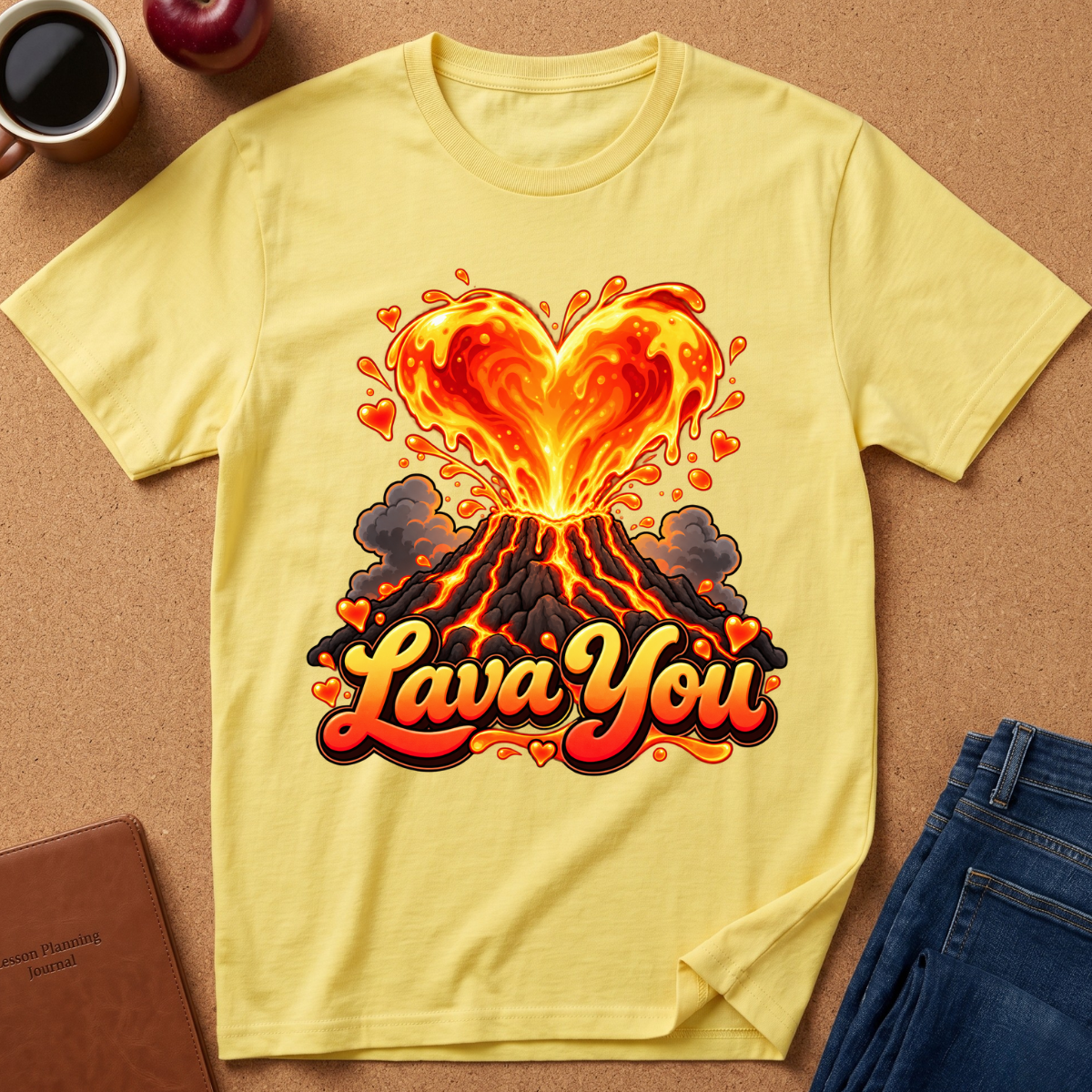 Lava You Volcano Heart T-Shirt