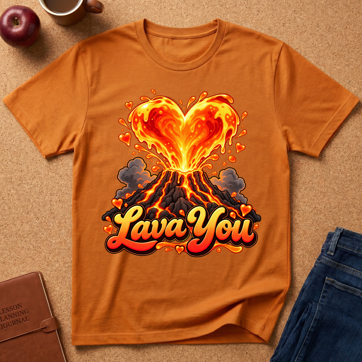 Lava You Volcano Heart T-Shirt