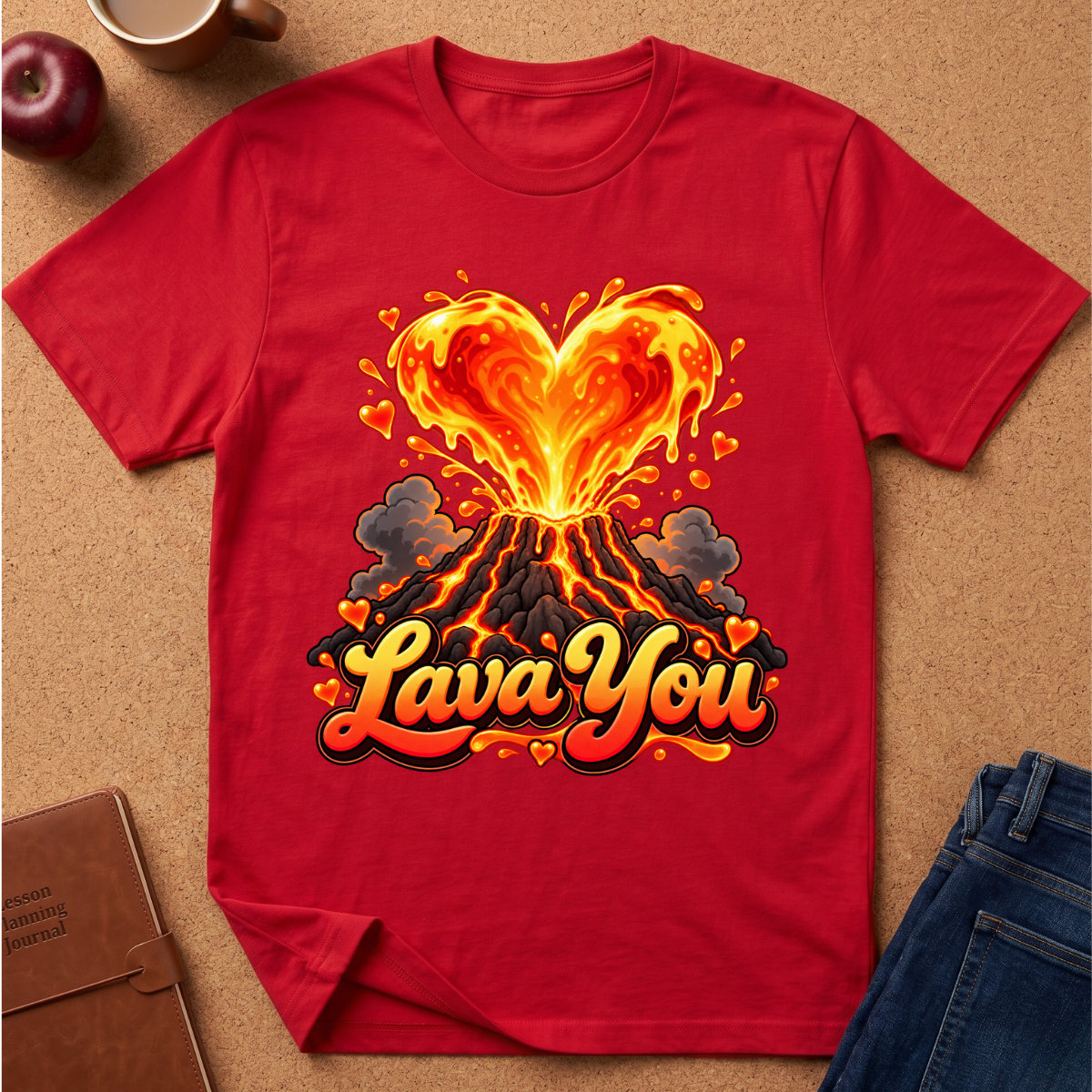 Lava You Volcano Heart T-Shirt