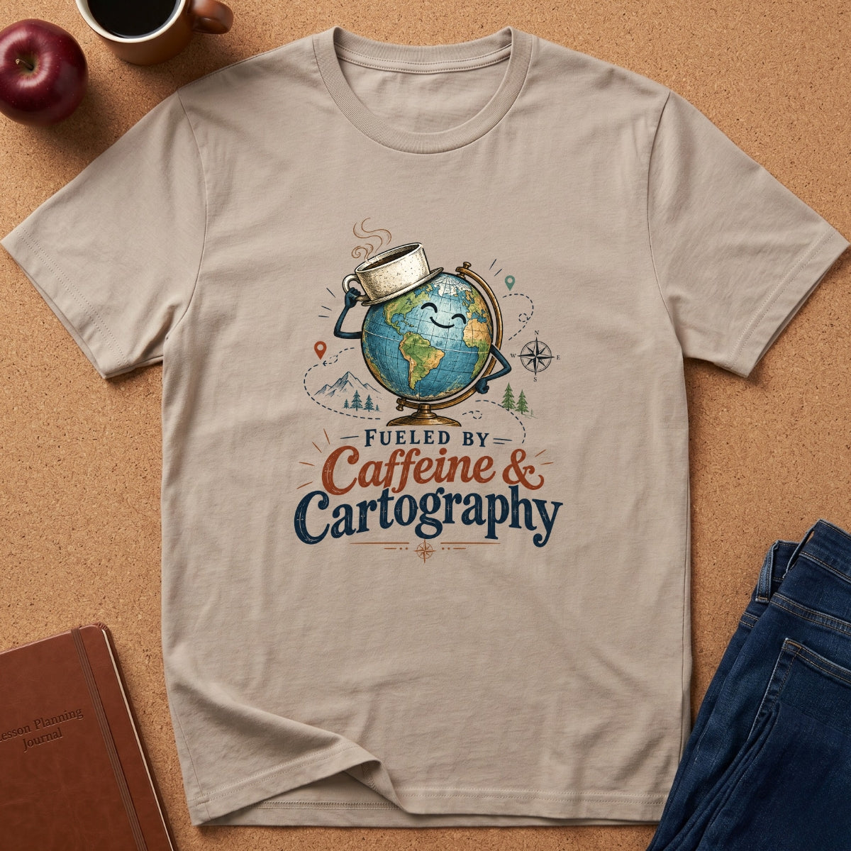 Fueled by Caffeine and Cartography T-Shirt