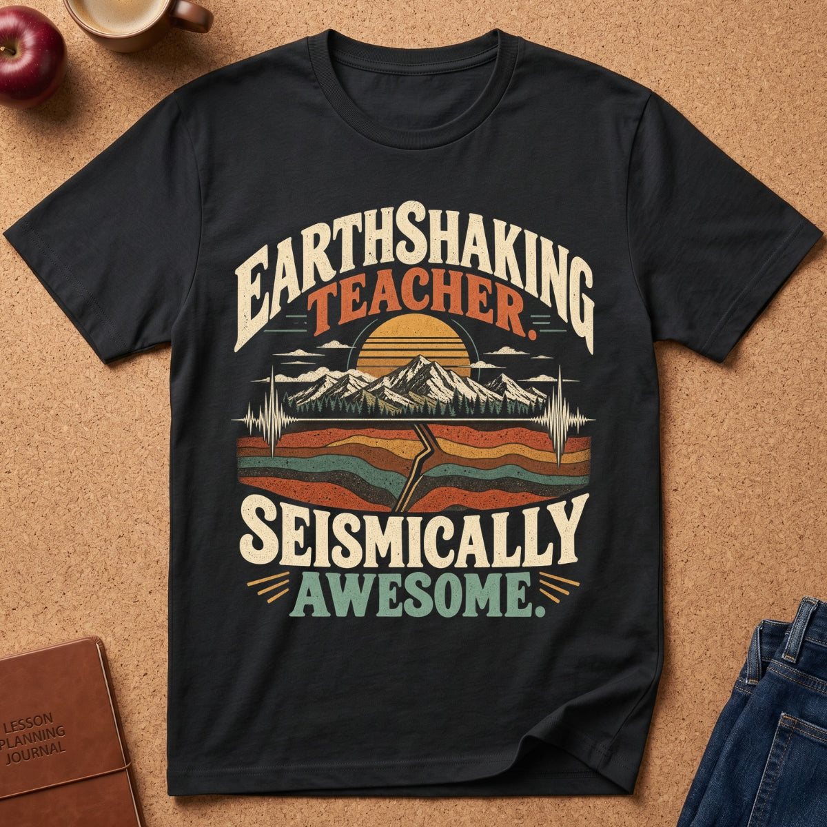 Earthshaking Teacher Seismically Awesome T-Shirt