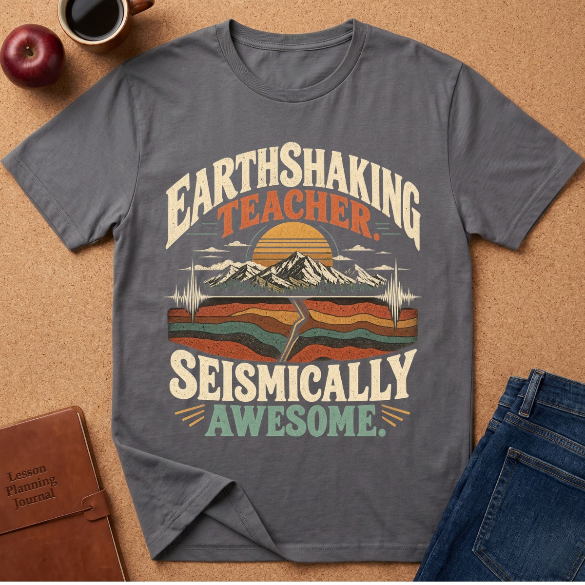Earthshaking Teacher Seismically Awesome T-Shirt