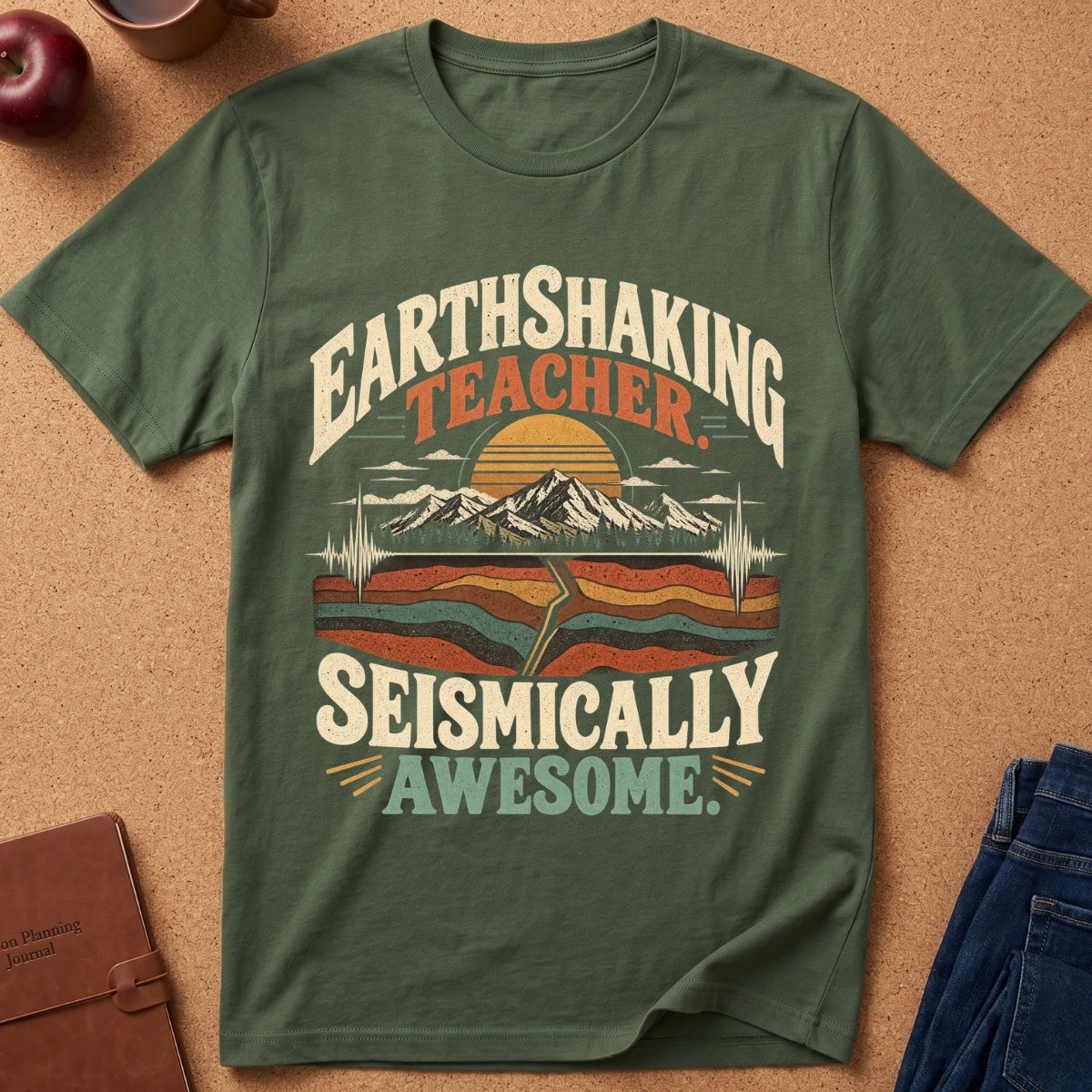 Earthshaking Teacher Seismically Awesome T-Shirt