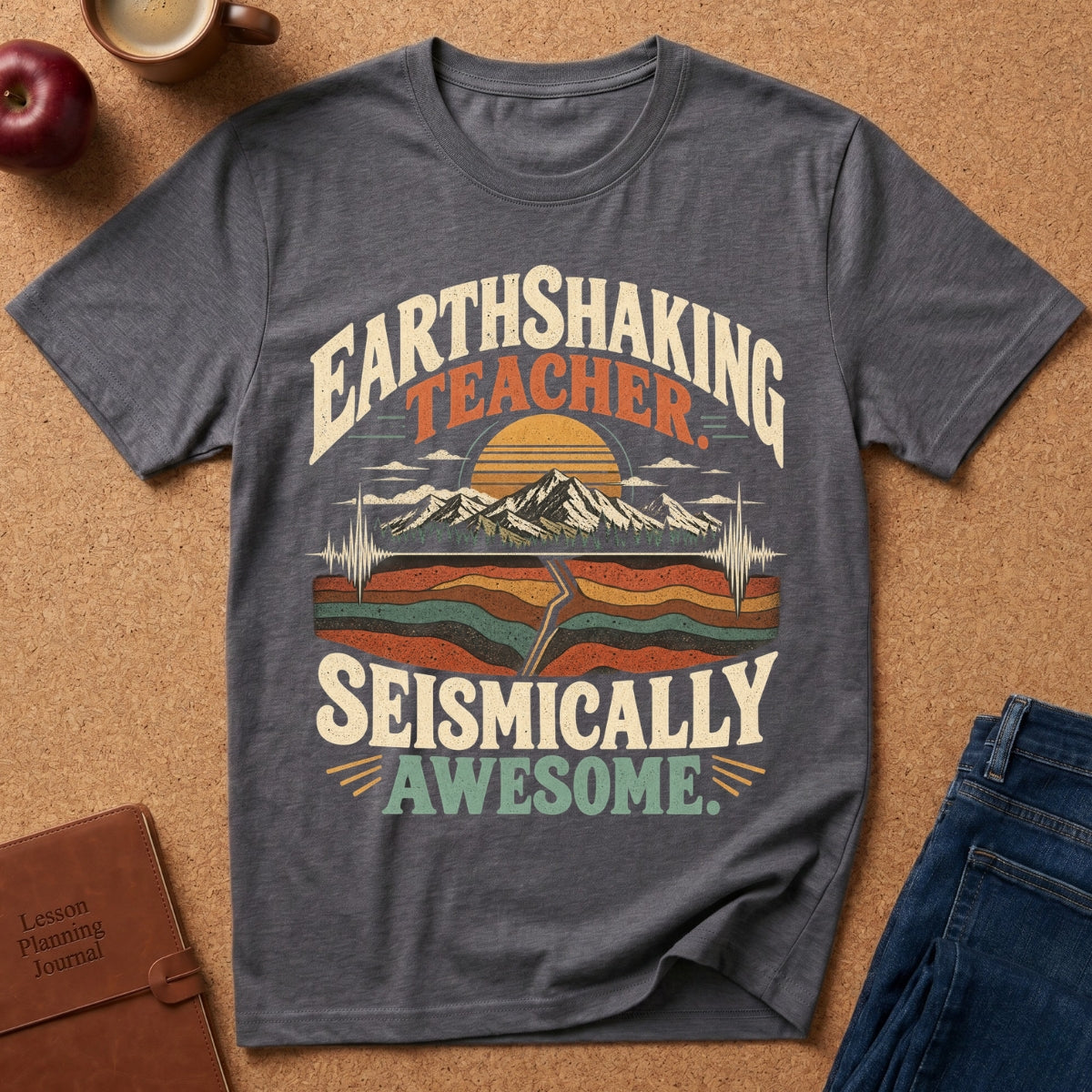 Earthshaking Teacher Seismically Awesome T-Shirt