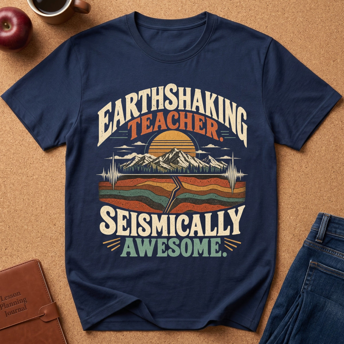 Earthshaking Teacher Seismically Awesome T-Shirt