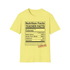Teacher Nutrition Facts T-Shirt — Funny Teacher Gift Tee (Sarcasm 200%)