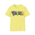 Teacher Colorful Drip Graffiti T-Shirt