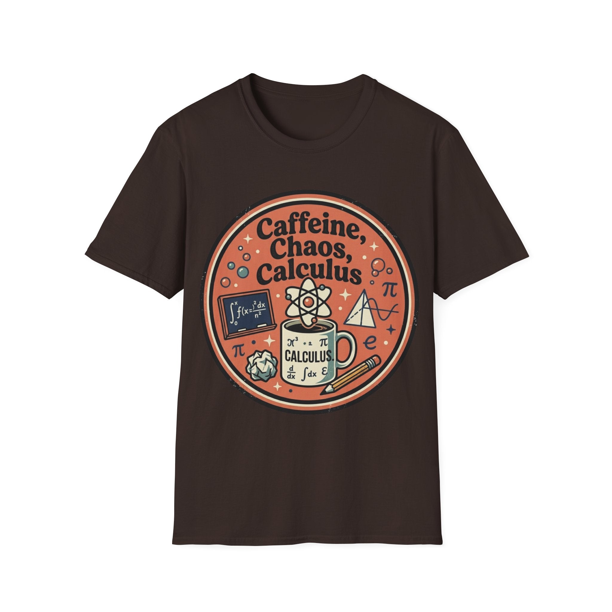 "Caffeine, Chaos, Calculus" Math Lover T‑Shirt