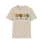 "Teach • Nurture • Uplift" Teacher T-Shirt -  School Apple & Books Tee
