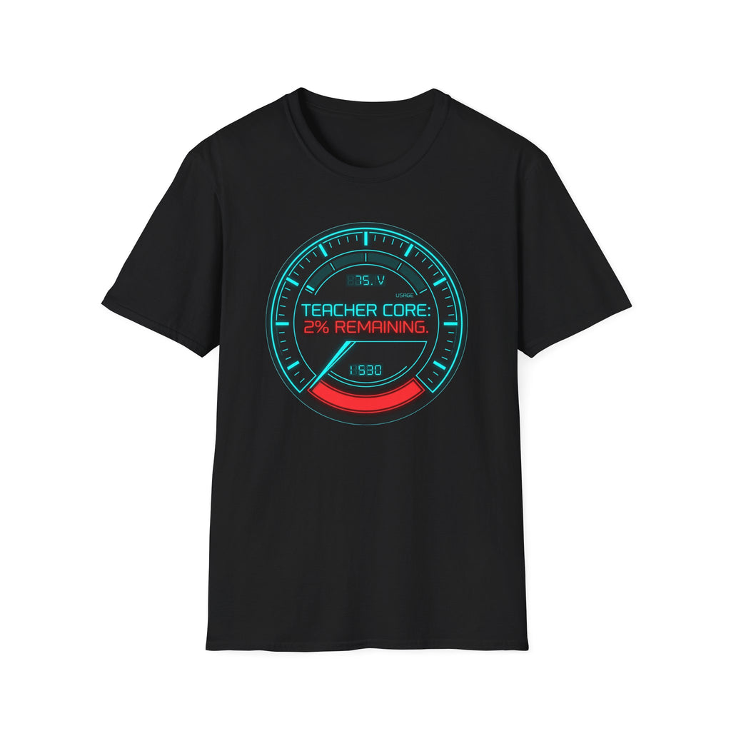 Teacher Core 2% Remaining T-Shirt — Funny Gamer Teacher Tee
