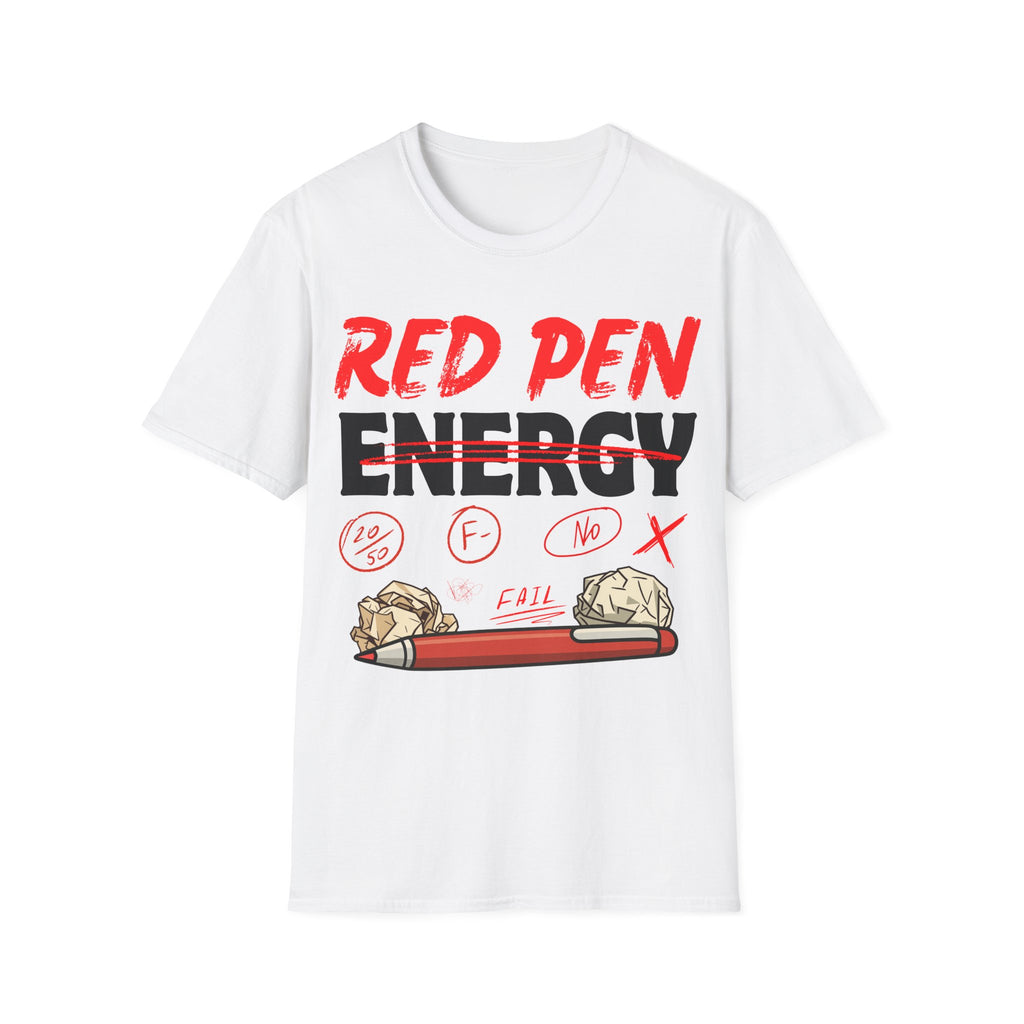 Red Pen Energy T-Shirt – Funny Teacher Grading Shirt