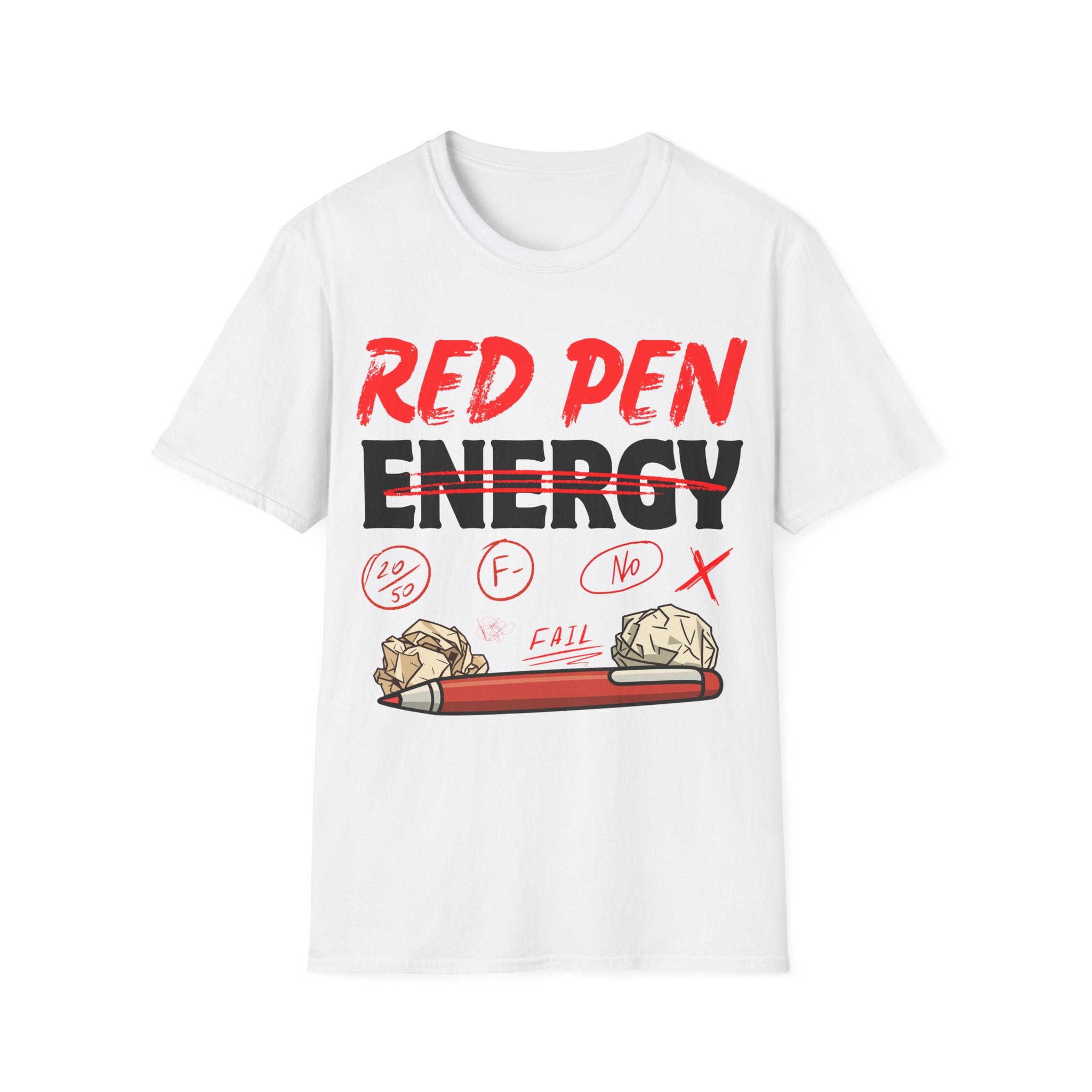 Red Pen Energy T-Shirt – Funny Teacher Grading Shirt