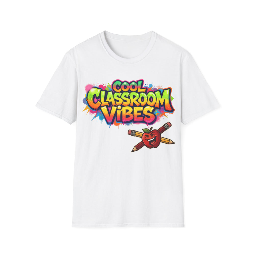 Cool Classroom Vibes T-Shirt — Teacher Apple & Pencils Graphic Tee