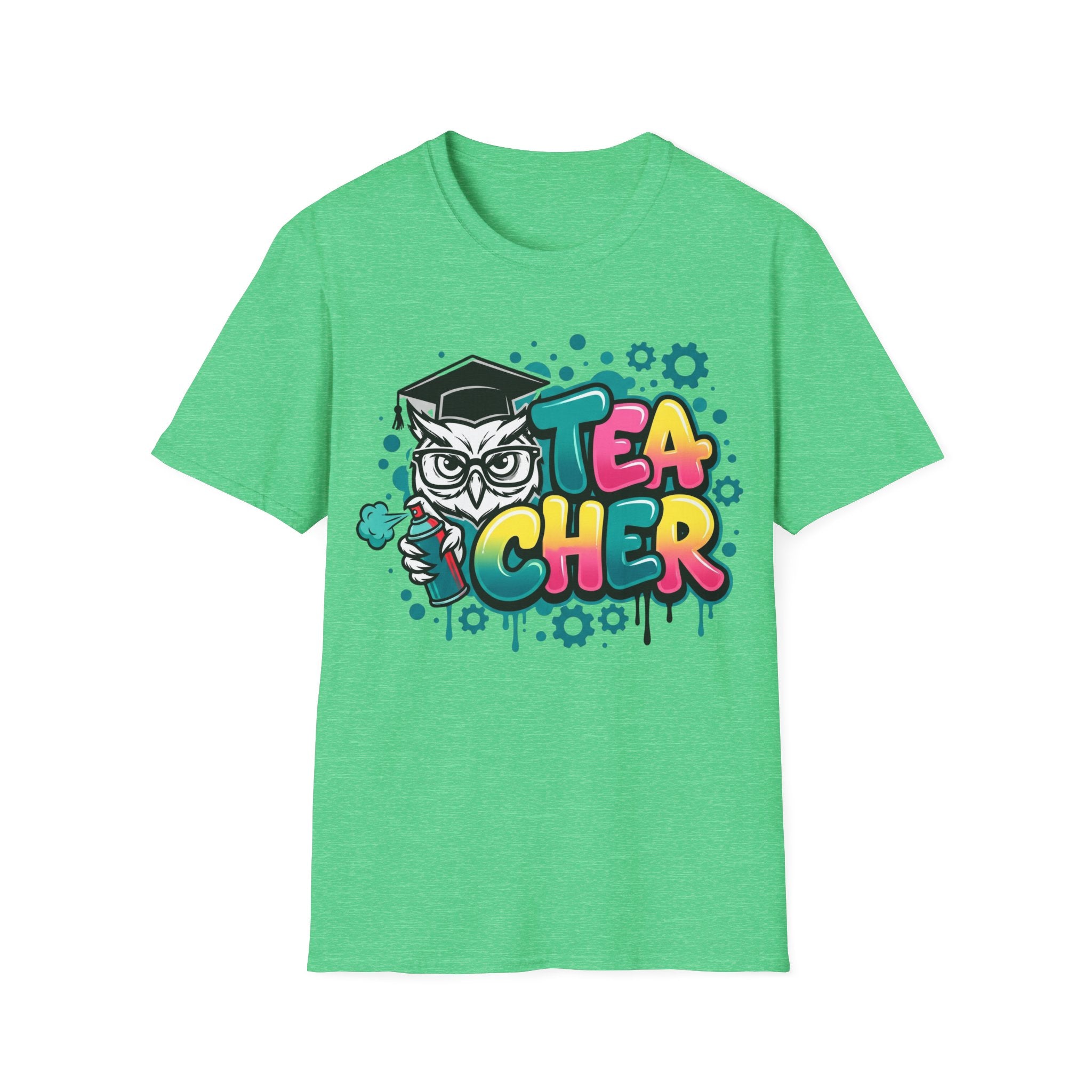 Teacher Owl Graphic T-Shirt - Colorful 'Teacher' Design, Back-to-School & Teacher Gift