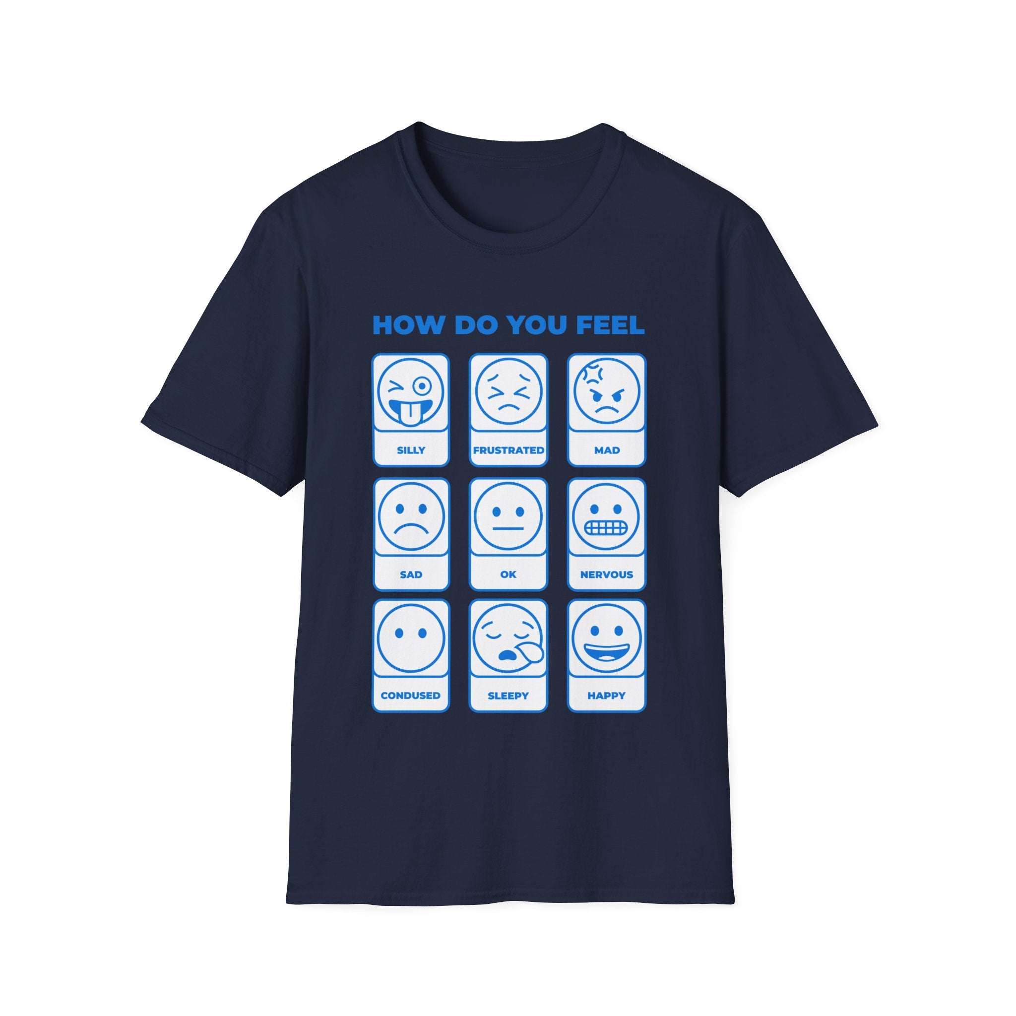 "How Do You Feel" Mood Chart T-Shirt — Emoji Grid Tee