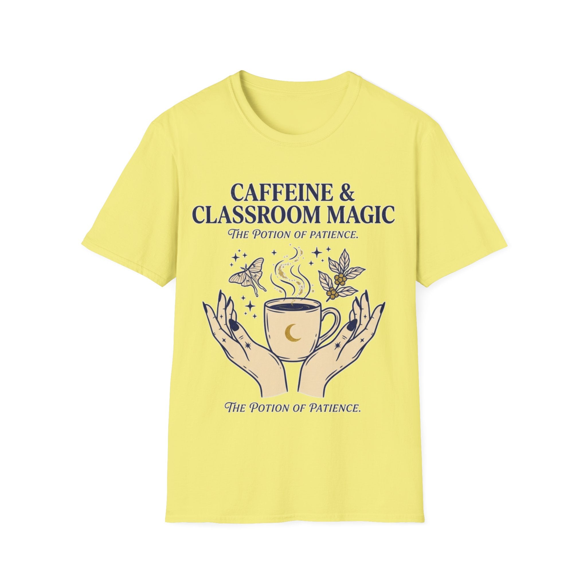 "Caffeine & Classroom Magic: The Potion of Patience" Teacher T-Shirt