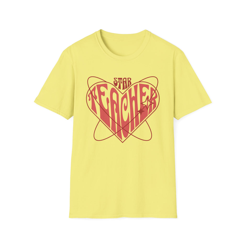 Teacher Heart T-Shirt — “Star Teacher” Retro Heart Graphic Tee