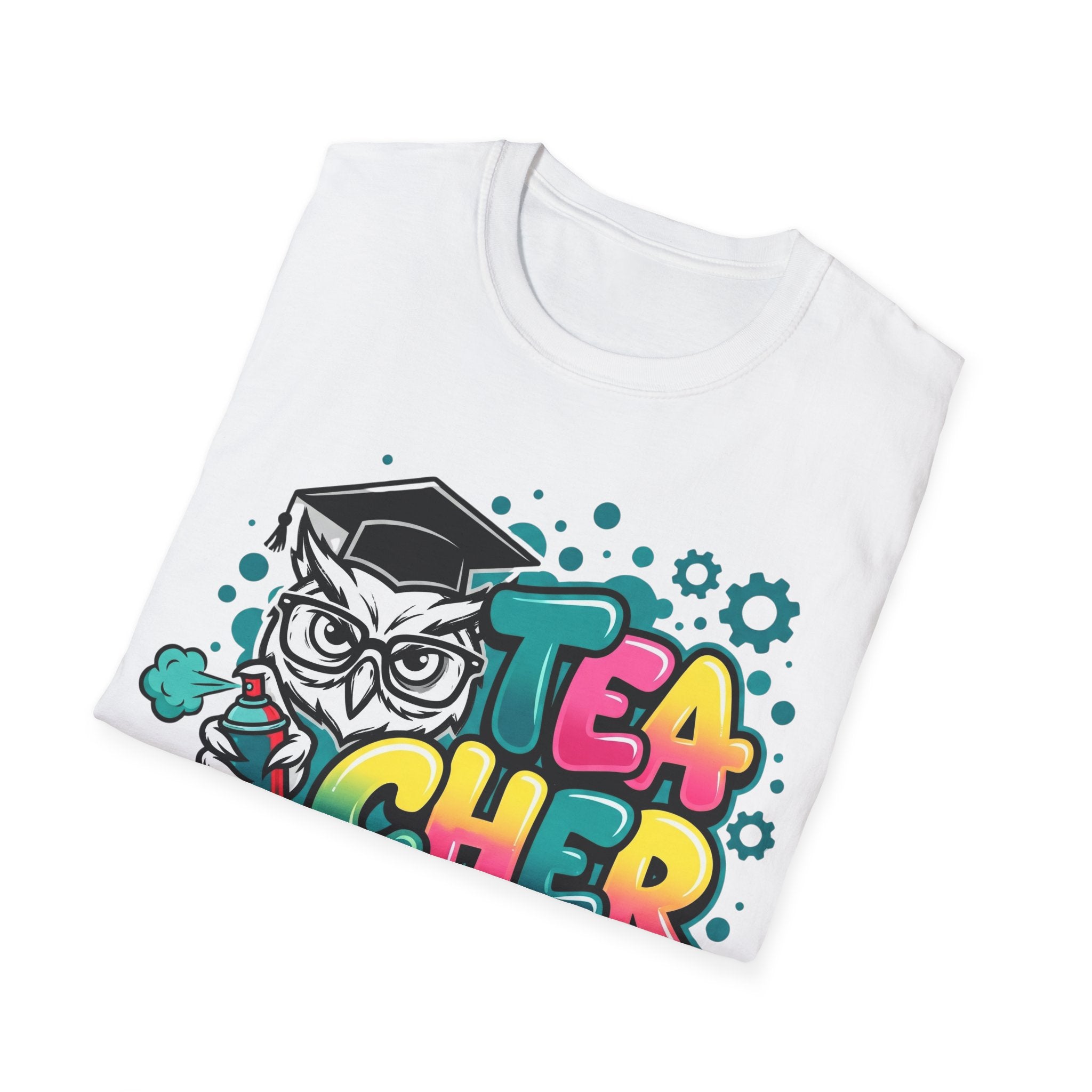 Teacher Owl Graphic T-Shirt - Colorful 'Teacher' Design, Back-to-School & Teacher Gift