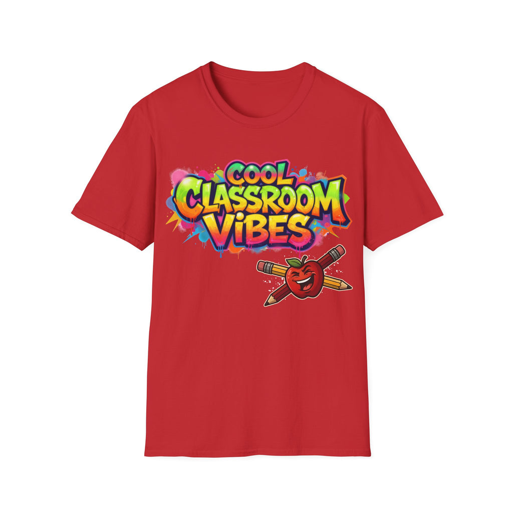 Cool Classroom Vibes T-Shirt — Teacher Apple & Pencils Graphic Tee