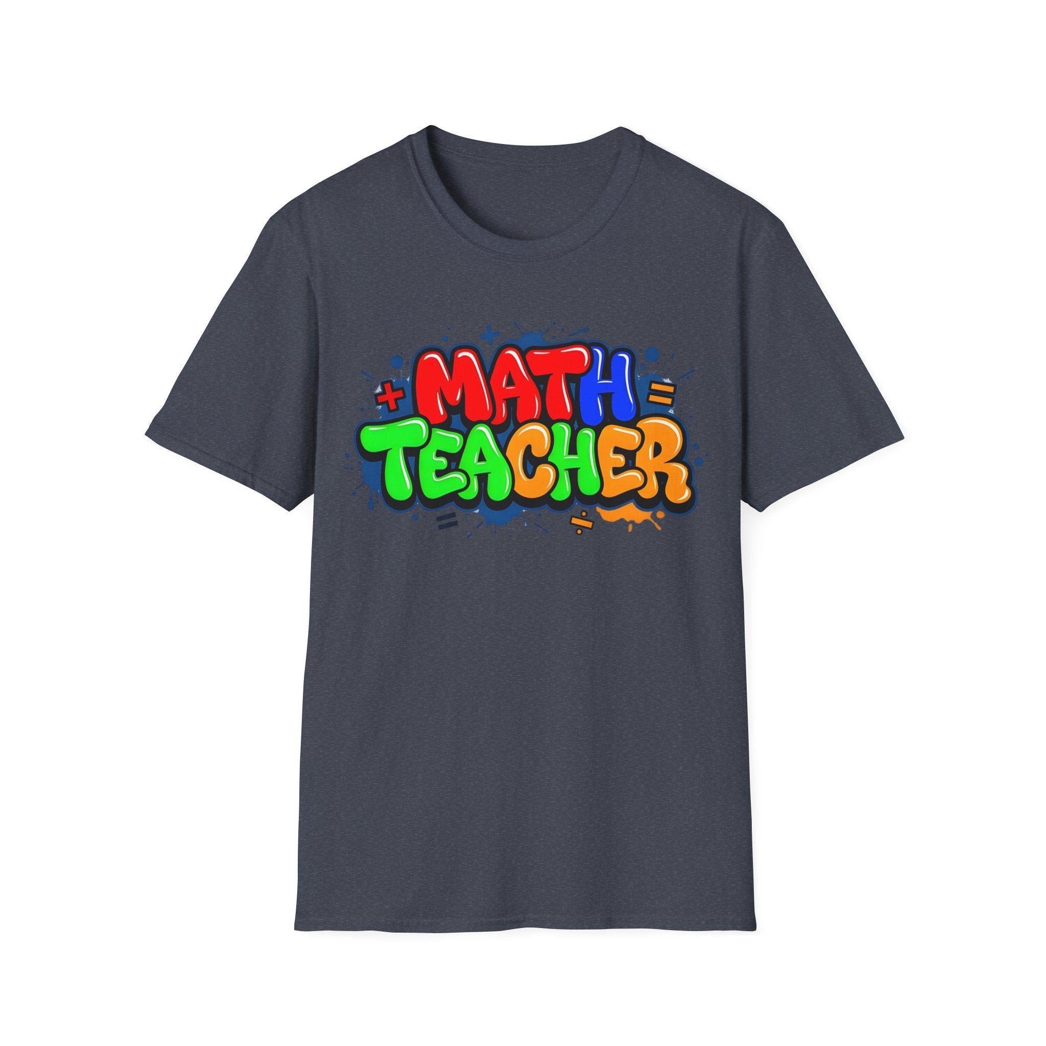 Math Teacher T-Shirt — Colorful Graffiti Design