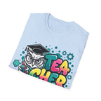Teacher Owl Graphic T-Shirt - Colorful 'Teacher' Design, Back-to-School & Teacher Gift