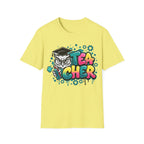 Teacher Owl Graphic T-Shirt - Colorful 'Teacher' Design, Back-to-School & Teacher Gift